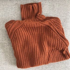 Rust Orange Men’s Turtleneck Sweater